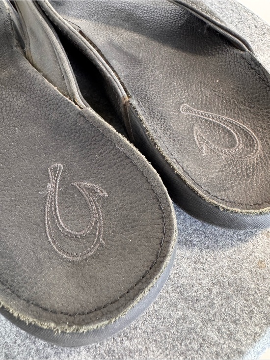 Olukai Leather Nui-M Men’s Flip Flops Sandals 12 Black main image 7